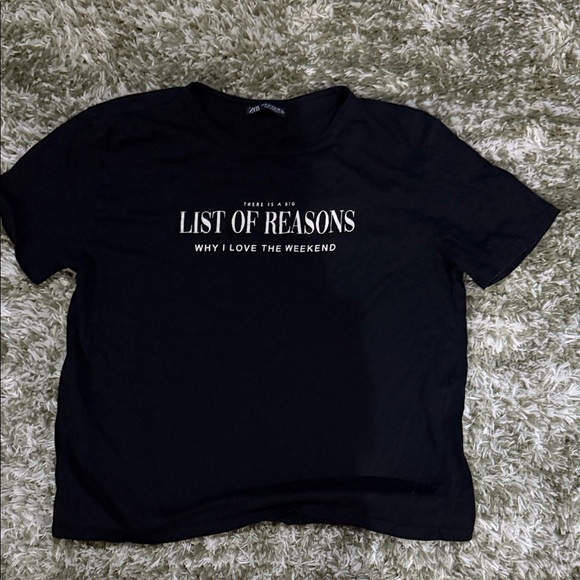 Zara Black Weekend Graphic Tee - Picture 1 of 3
